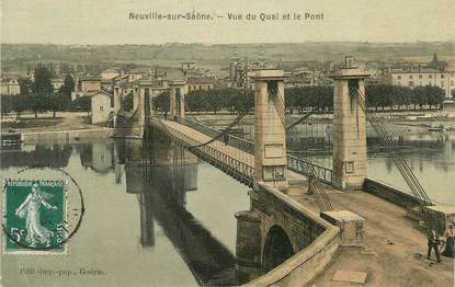 CPA FRANCE 69 " Neuville sur Saône, Vue du quai et le pont"