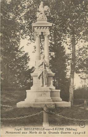 CPA FRANCE 69 " Belleville sur Saône, Le monument aux morts"