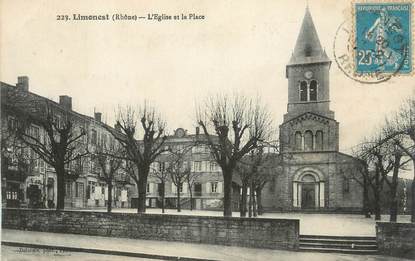 CPA FRANCE 69 "Limonest, L'église et la place"