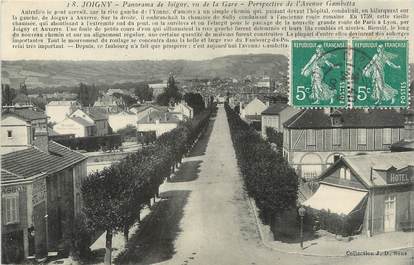 / CPA FRANCE 89 "Joigny, panorama vu de la gare, av Gambetta"