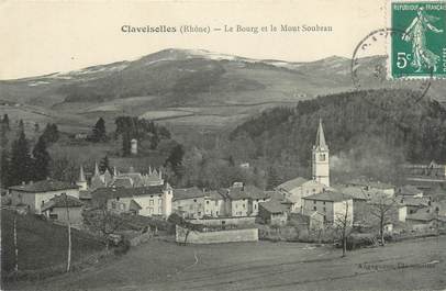CPA FRANCE 69 "Claveisolles, Le bourg et le Mont Soubran"