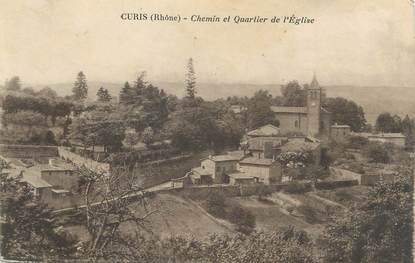 CPA FRANCE 69 " Curis, Chemin et Quartier de l'église"