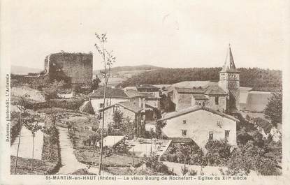 CPA FRANCE 69 " St Martin en Haut, Le vieux bourg de Rochefort , église du XIIème siècle"