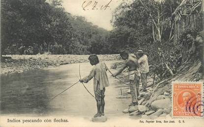 CPA COSTA RICA "Indiens à la pêche au tir à l'arc"