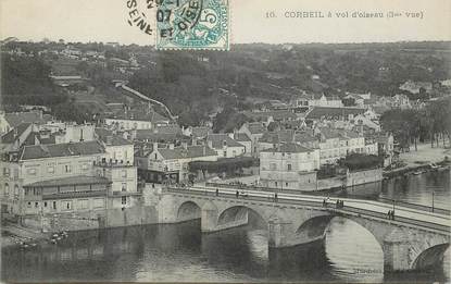 CPA FRANCE 91 "Corbeil à vol d'oiseau"