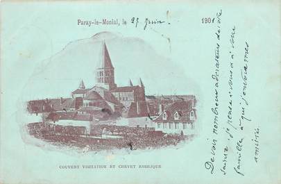 CPA FRANCE 71 " Paray le Monial, Couvent visitation et chevet basilique"