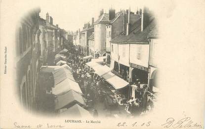 CPA FRANCE 71 " Louhans, Le marché"