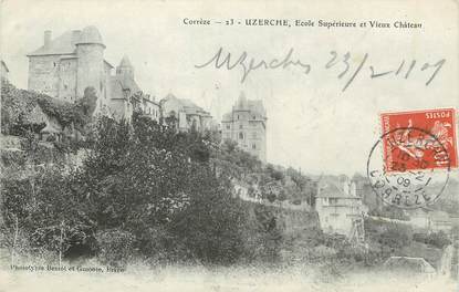 / CPA FRANCE 19 "Uzerche, école supérieure et vieux château"