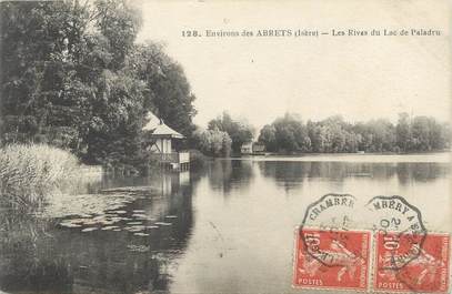 CPA FRANCE 38 " Environs des Abrets, Les rives du Lac de Paladru" / CACHET AMBULANT