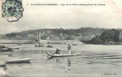 CPA FRANCE 94 "Villeneuve Saint Georges, vue sur la ville et embouchure de l'Yerres"