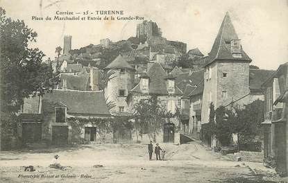 / CPA FRANCE 19 "Turenne, place du Marchadiol et entrée de la Grande rue "