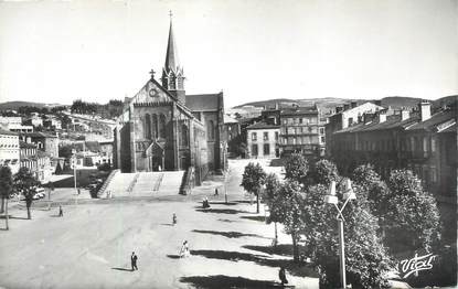 CPSM FRANCE 42 " Firminy, Place du Breuil et Eglise St Firmin"