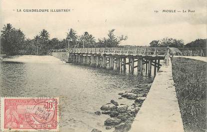 CPA GUADELOUPE illustrée "Moule, le pont"