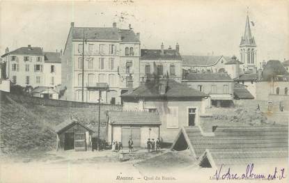 CPA FRANCE 42 " Roanne, Quai du Bassin"