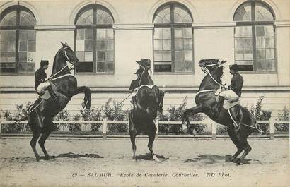 / CPA FRANCE 49 "Saumur, école de cavalerie, courbettes" / CHEVAL