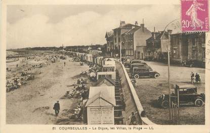 CPA FRANCE 14 " Courseulles, La digue, les villas, la plage"