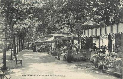 CPA FRANCE 73 " Aix les Bains, Le marché aux fleurs"