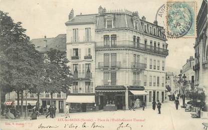 CPA FRANCE 73 " Aix les Bains, La Place de l'établissement thermal"