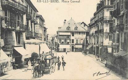 CPA FRANCE 73 " Aix les Bains, La Place Carnot"