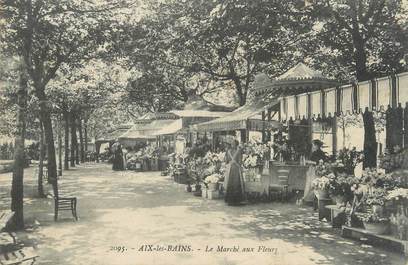 CPA FRANCE 73 " Aix les Bains, Le marché aux fleurs"