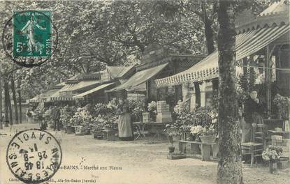 CPA FRANCE 73 " Aix les Bains, Le marché aux fleurs"