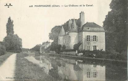 / CPA FRANCE 18 "Marmagne, le château et le canal"