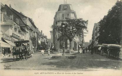 CPA FRANCE 73 " Aix les Bains, Rue de Genève et du Casino"