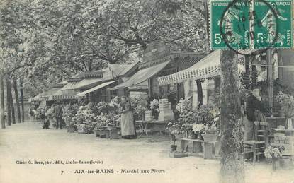 CPA FRANCE 73 " Aix les Bains, Marché aux fleurs"