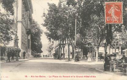 CPA FRANCE 73 " Aix les Bains, La Place du Revard et le Grand Hôtel"