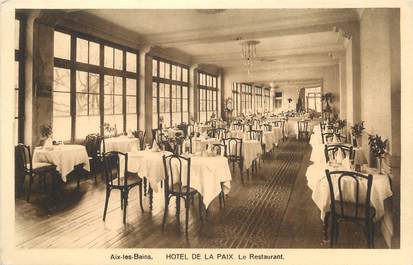CPA FRANCE 73 " Aix les Bains, Le restaurant de l'Hôtel de la Paix"