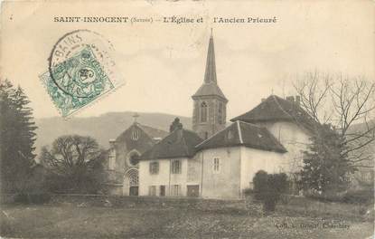 CPA FRANCE 73 " St Innocent, L'église et l'Ancien Prieuré"/ TYPE BLANC 1 BIS