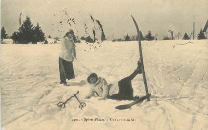 CPA FRANCE 73 " Le Mont Revard, Une chute en ski" / SKI