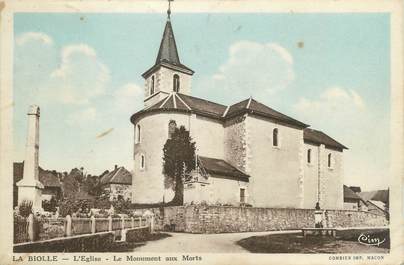 CPA FRANCE 73 " La Biolle, L'église et le monument aux morts"