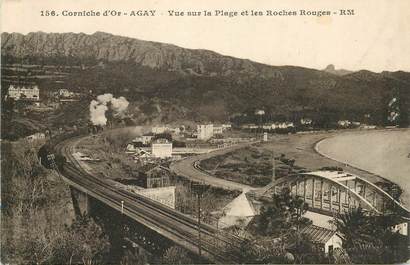 CPA FRANCE 83 "Agay, vue sur la plage et les roches rouges"