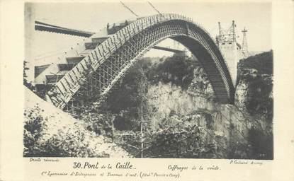 / CARTE PHOTO FRANCE 74 "Pont de la Caille, coffrage de la voûte"