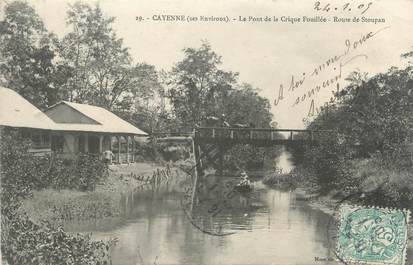 CPA GUYANE " Cayenne, Le Pont de la Crique Fouillée, Route de Stoupan"