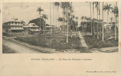 RARE CPA GUYANE " Cayenne, La Place des Palmistes"