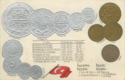 CPA ARGENT MONNAIE "Egypte" / Carte en relief