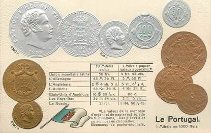 CPA ARGENT MONNAIE "Le Portugal"/ Carte en relief