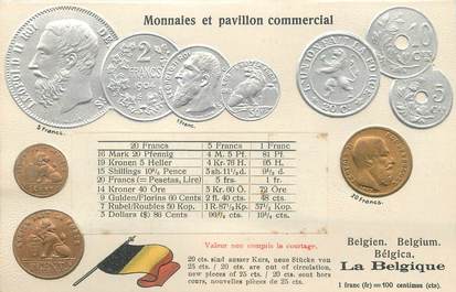 CPA ARGENT MONNAIE "La Belgique"/ Carte en relief