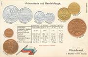 Theme CPA ARGENT MONNAIE "Finlande "/ Carte en relief