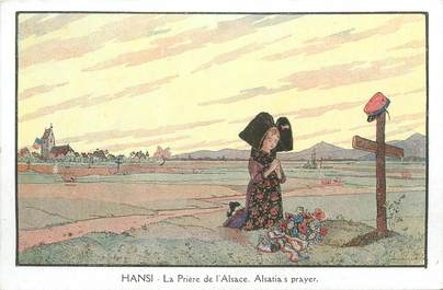 CPA ILLUSTRATEUR HANSI " La prière de l'Alsace"