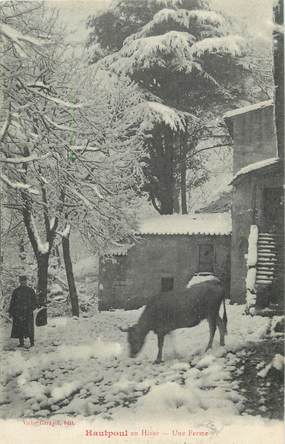 / CPA FRANCE 81 "Hautpoul en hiver une ferme"