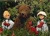 CPSM SERIE TV ENFANT " Bonne nuit les petits, Nounours Nicolas et Pimprenelle au jardin"