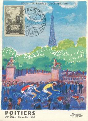 CPSM CYCLISME " Poitiers, Tour de France Cycliste 1955, 20ème étape le 28 juillet 1955"