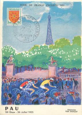 CPSM CYCLISME " Pau, Tour de France Cycliste 1955, 18ème étape le 26 juillet 1955"