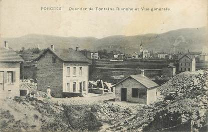 CPA FRANCE 38 "Porcieu, Quartier de la Fontaine Blanche et vue générale"