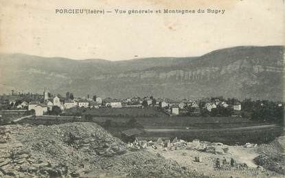 CPA FRANCE 38 "Porcieu, Vue générale et Montagne du Bugey"