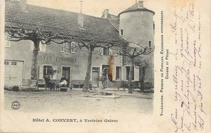 CPA FRANCE 38 "Vertrieu, Hôtel A. Convert" / CACHET AMBULANT