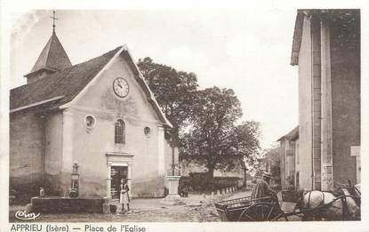 CPA FRANCE 38 "Apprieu, Place de l'église"